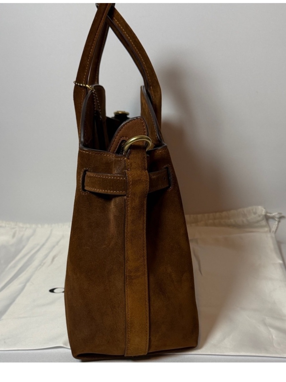 Coach Empire 40 Suede Brown Carryall - Picture 10 of 11